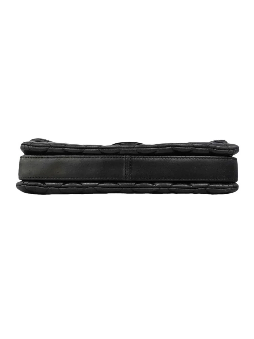 Chanel Shoulder Bag Quilted Lambskin Black Silver